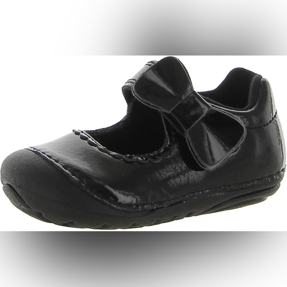 Size 4.5 Baby Stride Rite Black Patent Bow Mary Jane Shoe